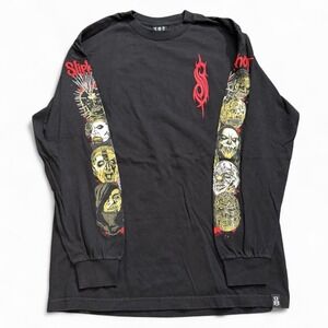 Rebel 8 Slipknot Long Sleeve T-Shirt Men's Size Medium Skate Rock Goth Y2K 2000s